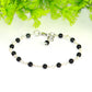 4mm Black Obsidian Link Chain Anklet with clasp.