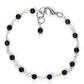 Top view of 4mm Black Obsidian Link Chain Anklet.