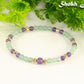4mm Green Aventurine and Amethyst Bracelet with gold plated accent beads.