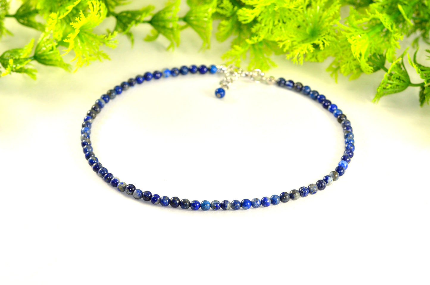 4mm Natural Lapis Lazuli Choker Necklace for women.
