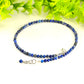 4mm Natural Lapis Lazuli Choker Necklace with clasp and a cute little dangle.