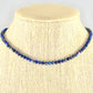 Close up of 4mm Natural Lapis Lazuli Choker Necklace.