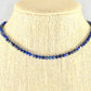 4mm Natural Lapis Lazuli Choker Necklace displayed on a bust.