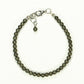 Top view of 4mm Natural Pyrite anklet with Clasp.