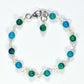 Top view of 6mm Blue Jade Link Bracelet.