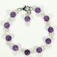 Top view of 8mm Amethyst Link Chain Anklet.