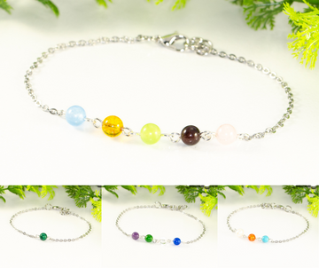 Different options of Custom Family Birthstone Anklet
