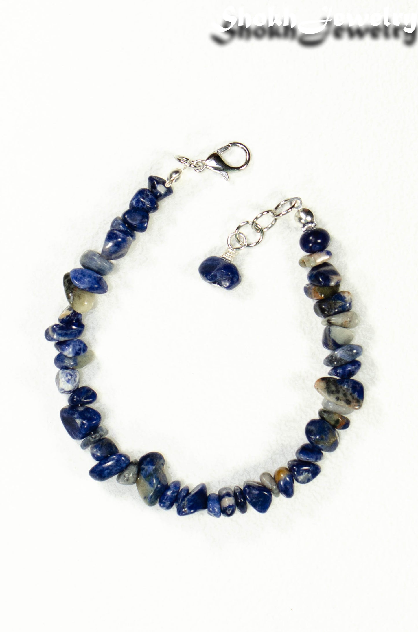 Natural Sodalite Chip Bracelet with Clasp