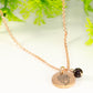 Rose Gold Plated January Birth Flower Necklace with Garnet Birthstone Pendant.