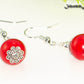 12mm Red Howlite Dangle Earrings