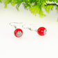 12mm Red Howlite Dangle Earrings