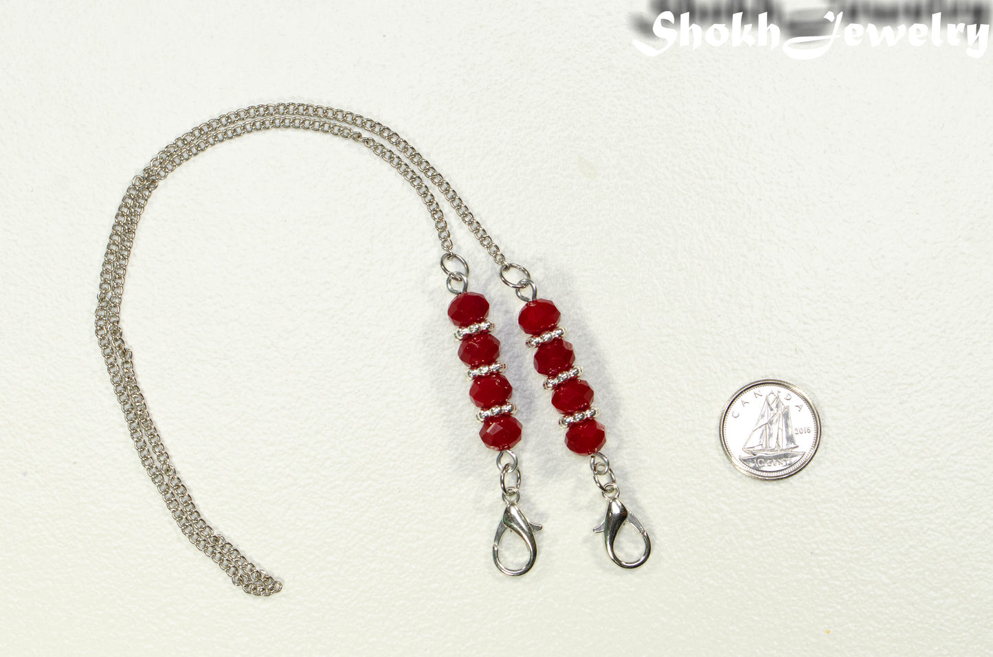 Sparkly Glass Crystal Eyeglass Chain, Beaded Face Mask Lanyard