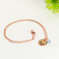 Rose Gold Plated March Birth Flower Necklace with Aquamarine Birthstone Pendant.
