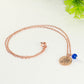 Rose Gold Plated September Birth Flower Necklace with Sapphire Birthstone Pendant.