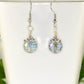 Close up of 10mm Glass Crystal Disco Ball Earrings.
