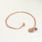 Rose Gold Plated February Birth Flower Necklace with Amethyst Birthstone Pendant.