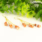 Long Gold Plated Chain and Carnelian Crystal Chip Earrings for women.