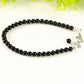 Close up of 4mm Black Onyx Stone Bracelet with Clasp.