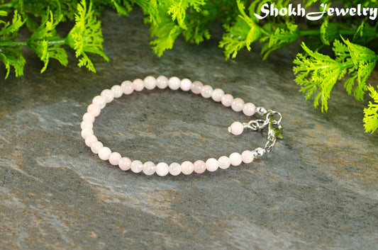 4mm Rose Quartz Bracelet with Clasp.