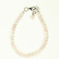 Top view of 4mm Rose Quartz Bracelet with Clasp.
