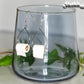 Miniature Toilet Paper Roll Earrings displayed on a glass.
