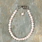 Top view of 4mm Rose Quartz Bracelet with Clasp.
