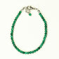 Top view of 3mm Natural Malachite Bracelet with Clasp.
