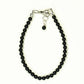 Top view of 4mm Black Onyx Stone Bracelet with Clasp.