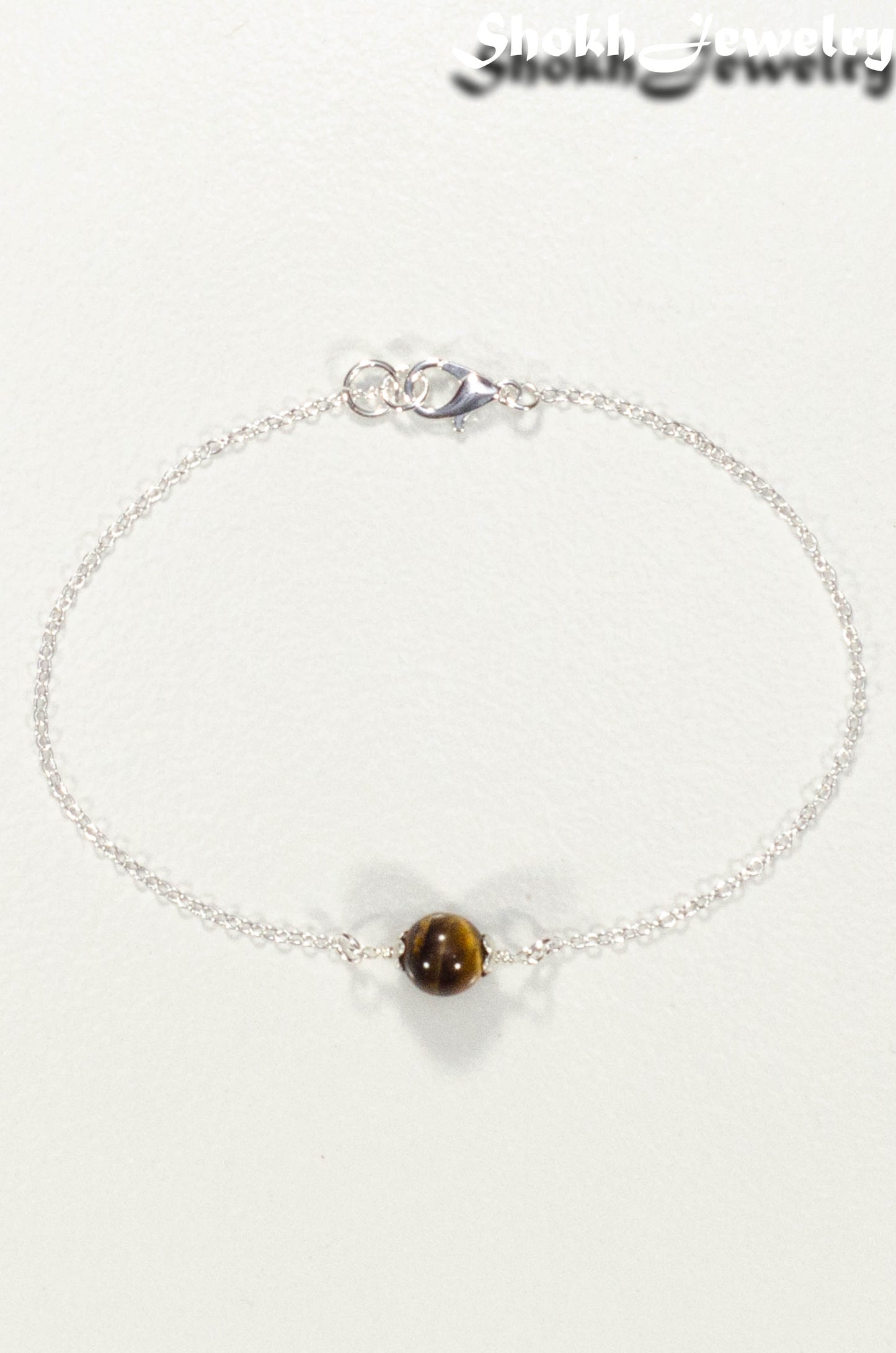 Top view of Minimal Tiger's Eye Bracelet.