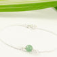 Close up of Minimal Green Aventurine Bracelet.