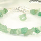 Close up of Natural Green Aventurine Crystal Chip Bracelet.
