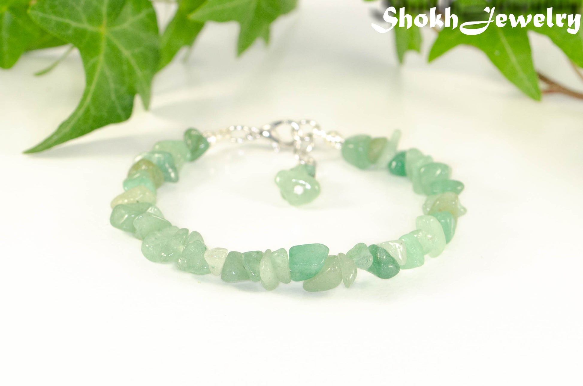 Natural Green Aventurine Crystal Chip Bracelet