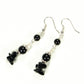 Top view of Long Black Obsidian Crystal Chip Earrings.