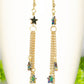 Sparkly Hematite Star and Gold Chain Earrings
