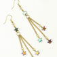 Sparkly Hematite Star and Gold Chain Earrings