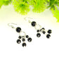 Statement Black Obsidian Chandelier Earrings for women.