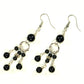 Top view of Statement Black Obsidian Chandelier Earrings.