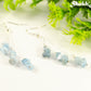 Long Silver Plated Chain and Aquamarine Crystal Chip Earrings