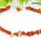 Close up of Natural Red Jasper Crystal Chip Anklet.