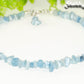 Close up of Natural Aquamarine Crystal Chip Anklet