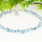 Natural Aquamarine Crystal Chip Anklet