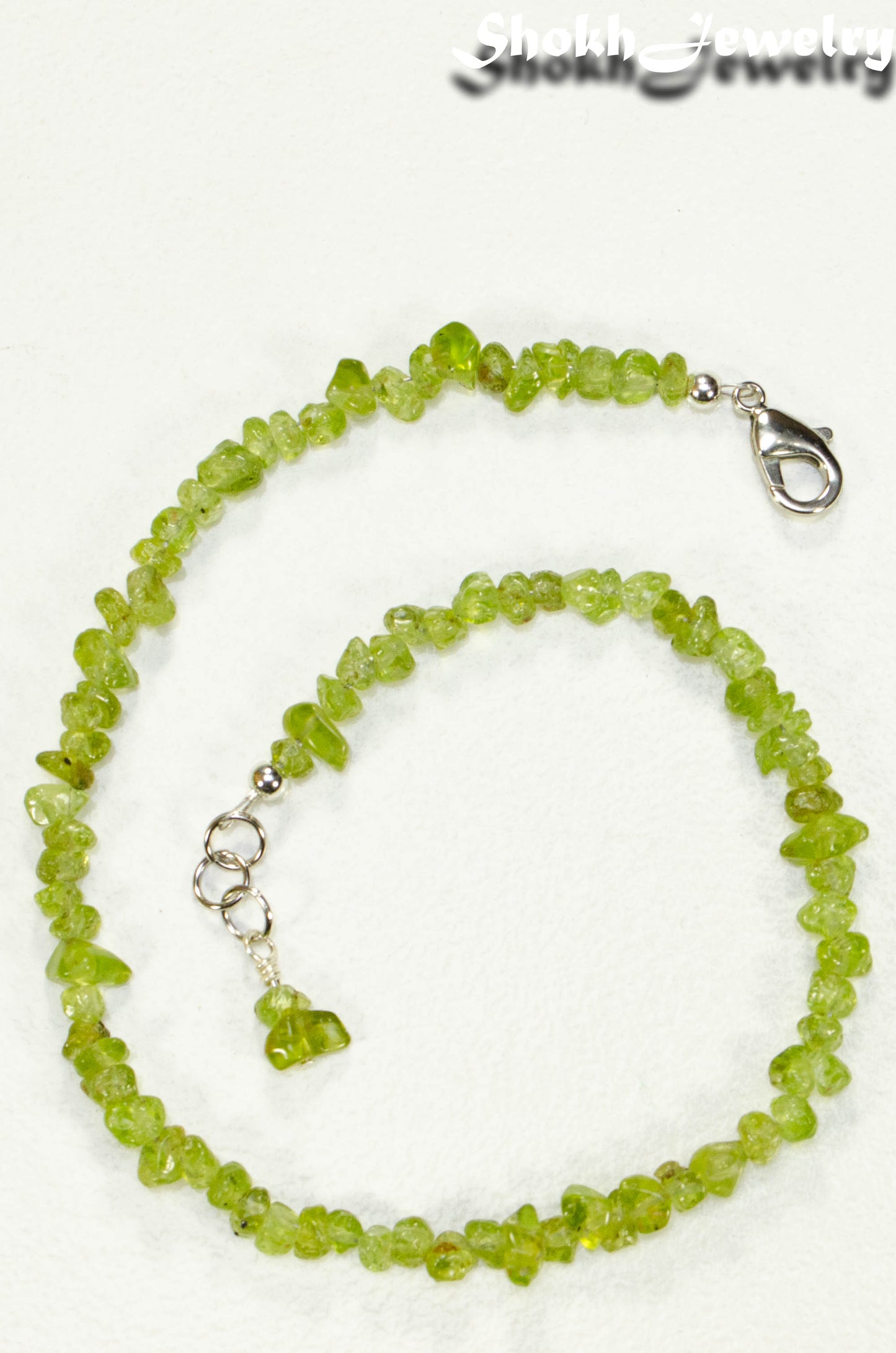 Natural Peridot Crystal Chip Choker Necklace