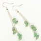 Long Silver Plated Chain and Green Aventurine Crystal Chip Earrings