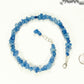Natural Blue Quartzite Crystal Chip Anklet beside a dime.