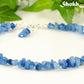 Close up of Natural Blue Quartzite Crystal Chip Anklet
